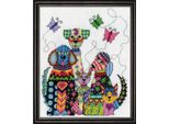 Kit Per Ricamo A Punto Croce Design Works "Cani Patchwork"", Schema Contato, 20X25Cm"
