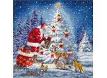 Kit Per Ricamo A Punto Croce Letistitch "Babbo Natale"", Schema Contato, 29X29Cm"