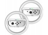 2X Volante + Manubrio 2In1 Per Nintendo Switch Oled E Nintendo Switch / Bianco