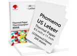 Carta Termica Carte Bianche Lettera 216 Mm 200 Pezzi Per Phomemo M832 / Q22-ZD2-RMSG10-LTR