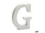 Lettera G In Legno Bianco (2 X 16 X 14,5 Cm) (24 Pezzi)