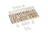 Relaxdays Set Di Lettere In Legno Da 208 Pezzi, Naturale