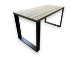 Scrivania 100X60X75Cm, Tavolo Da Soggiorno, Tavolo Da Ingresso In Rovere Massiccio Con Gambe A U In Acciaio, Tavolo Da Pranzo, Tavolo Aziendale
