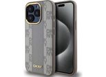 Dkny Custodia Magsafe In Pelle Con Motivo Mono A Scacchi Per Iphone 15 Pro Max - Beige