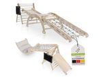 Juskys Kletterdreieck Movario Groß - Indoor KlettergerüSt, Kletterdreieck Und Kletterbogen, Rutsche