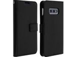 Avizar, Custodia Flip Stand Cover Portafoglio E Funzione Stand Per Samsung Galaxy S10E, Nero