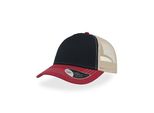 Atlantis Rcan | Rapper Canvas Cap, 5-Panel-Mesh-Cap - Colore: Navy/Burgundy/Beige - Taglia: Unica