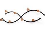 Appendiabiti E Ganci Da Parete, Anita Black, 8 Ganci, Nero, Marrone