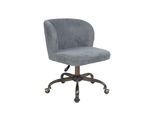 Sedia Da Ufficio Casadolce Velvet, 53X56X71/81 Cm, Grigio, Girevole E Regolabile In Altezza