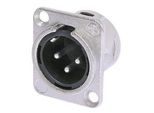 Neutrik - Connettore Di Montaggio Xlr, Maschio A 3 Pin, Placcato Argento, Nichel, Dimensione D