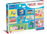 Puzzle 10In1 Clementoni Peppa Pig Superkolor Per Bambini