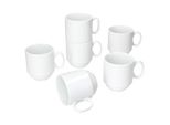 Set Di 6 Tazze Da Caffè Tommy 220Ml In Porcellana Bianca 6 Persone Impilabili