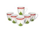 6X Tazze Da Caffè Da Sogno Di Natale 340Ml Tazze In Porcellana 6 Persone Vin Brulè Tè