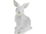 Decorazioni Pasquali Coniglietto In Ceramica Bianco Oro, Set Da 4, 7,5 Cm, 4 Pezzi