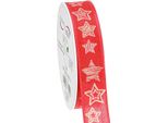 Nastro Natalizio Premium Stelle Rosso Oro 25 Mm X 18 M Nastro Decorativo