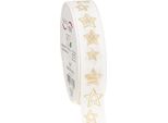 Nastro Natalizio Stelle Oro Bianco 25 Mm 18 M Nastro Decorativo Nastro Regalo