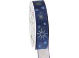Nastro Blu Di Natale Stelle D'oro 25Mm 20M Decorazione Nastro Regalo