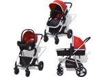 Vidaxl Carrozzina 3 In 1 In Alluminio Rosso E Nero