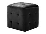 Pouf 2 Pezzi Nero 30X30X30 Cm In Tessuto Di Velluto