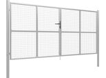 Cancello Da Giardino In Acciaio Zincato 415 X 200 Cm Argento