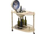 Tavolo Da Bar Globe In Legno Di Eucalipto Verde Freestanding