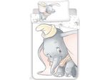 Set Di Biancheria Da Letto Disney Dumbo Grigio 100 X 135 Piumino + Cuscino 40 X 60 Cm, 100% Cotone