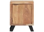 Comodino 40X30X50 Cm In Legno Massiccio Di Acacia Con Bordi Naturali