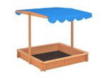 Vidaxl Sabbiera Con Tetto Regolabile In Legno Di Abete 115X115X115 Cm
