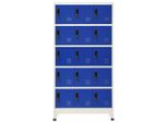 Vidaxl Armadietto Grigio E Blu 90X40X180 Cm In Acciaio