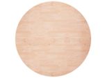 Piano Del Tavolo Rotondo Ø70X1,5 Cm Legno Massiccio Di Quercia Non Trattato