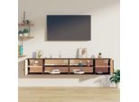 The Living Store Armadi A Muro 2 Pz. Marrone Miele 80X30X30 Cm In Legno Massiccio Di Pino