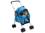 Vidaxl Passeggino Per Cani Pieghevole Blu 76X50X100 Cm Tessuto Oxford