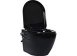 Vidaxl Wc Sospeso Senza Bordo Con Cassetta Di Scarico In Ceramica Nera