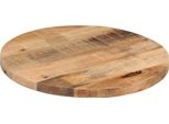 Piano Del Tavolo Ø 60X1,5 Cm Rotondo Legno Di Mango Massiccio Grezzo