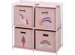 Scaffale Con Contenitori Tessili Per La Stanza Dei Bambini