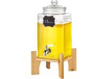 Distributore Di Bevande - Distributore Di Bevande Da 1,5 Galloni Per Feste - Distributore Di Succhi Di Frutta In Vetro Con Supporto - Rubinetto In Acciaio Inox - Distributore Di Tè Freddo E Limonata - Ideale Per Ristoranti E Hotel