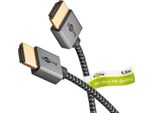 Goobay 75755 Serie Plus Cavo Hdmi™ Sottile Ad Alta Velocità Con Ethernet, 5 M, Nero-Argento - 4K/60Hz