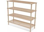 Vidaxl Portascarpe Con 4 Ripiani 2 Pz. Legno Massiccio Di Abete