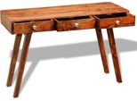 Tavolo Consolle Con 3 Cassetti 76 Cm In Palissandro Massiccio
