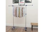 Vidaxl Appendiabiti Regolabile In Acciaio Inox 165X44X150 Cm Argento