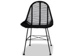 Vidaxl Sedie Da Pranzo 2 Pz. Rattan Naturale Nero