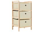 Vidaxl Cassettiera In Vimini 2 Pezzi Con 3 Cesti In Tessuto Legno Di Cedro Beige