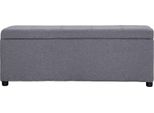 Panca Con Vano Portaoggetti 116 Cm Poliestere Grigio Chiaro