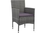 Vidaxl Sedie Da Pranzo Da Giardino 2 Pz. Poli Rattan Grigio