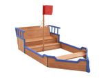 Sabbiera Nave Pirata In Legno D'abete 190X94,5X101 Cm