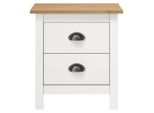 Comodino Hill Bianco 46X35X49,5 Cm In Legno Di Pino Massiccio