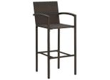 Vidaxl Sgabello Da Bar 4 Pz. Poli Rattan Marrone