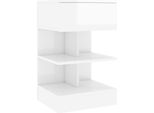 Syfax™ Comodino Bianco Lucido 40X35X65 Cm In Truciolato