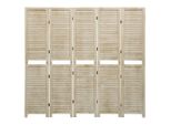 Syfax™ Divisorio A 5 Pannelli 175 X 165 Cm Legno Massello Di Paulownia