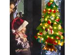 Albero Di Natale In Feltro Fai-Da-Te, Albero Di Natale Morbido Con Ornamenti E Luci Fiabesche